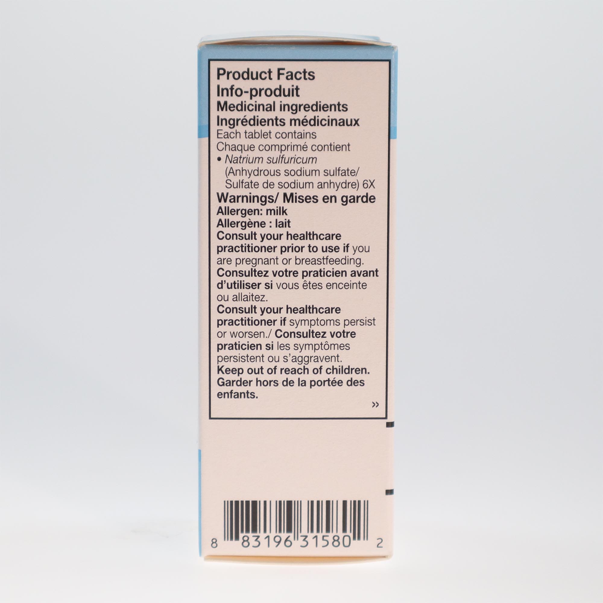 YumNaturals Natrium sulfuricum 6x tissue salts ingredients 2K72
