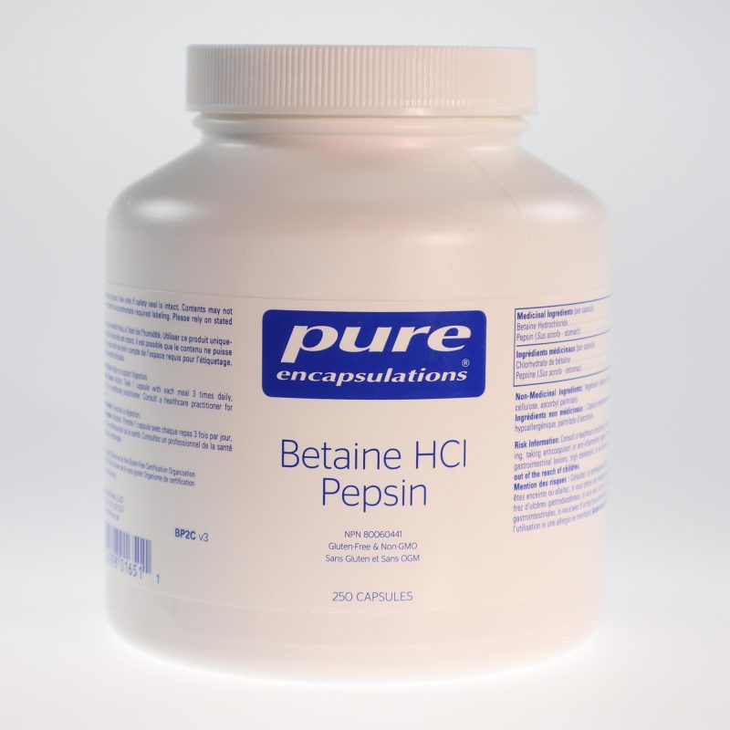 YumNaturals Pure encapsulations Betaine HCl pepsin front 2K72