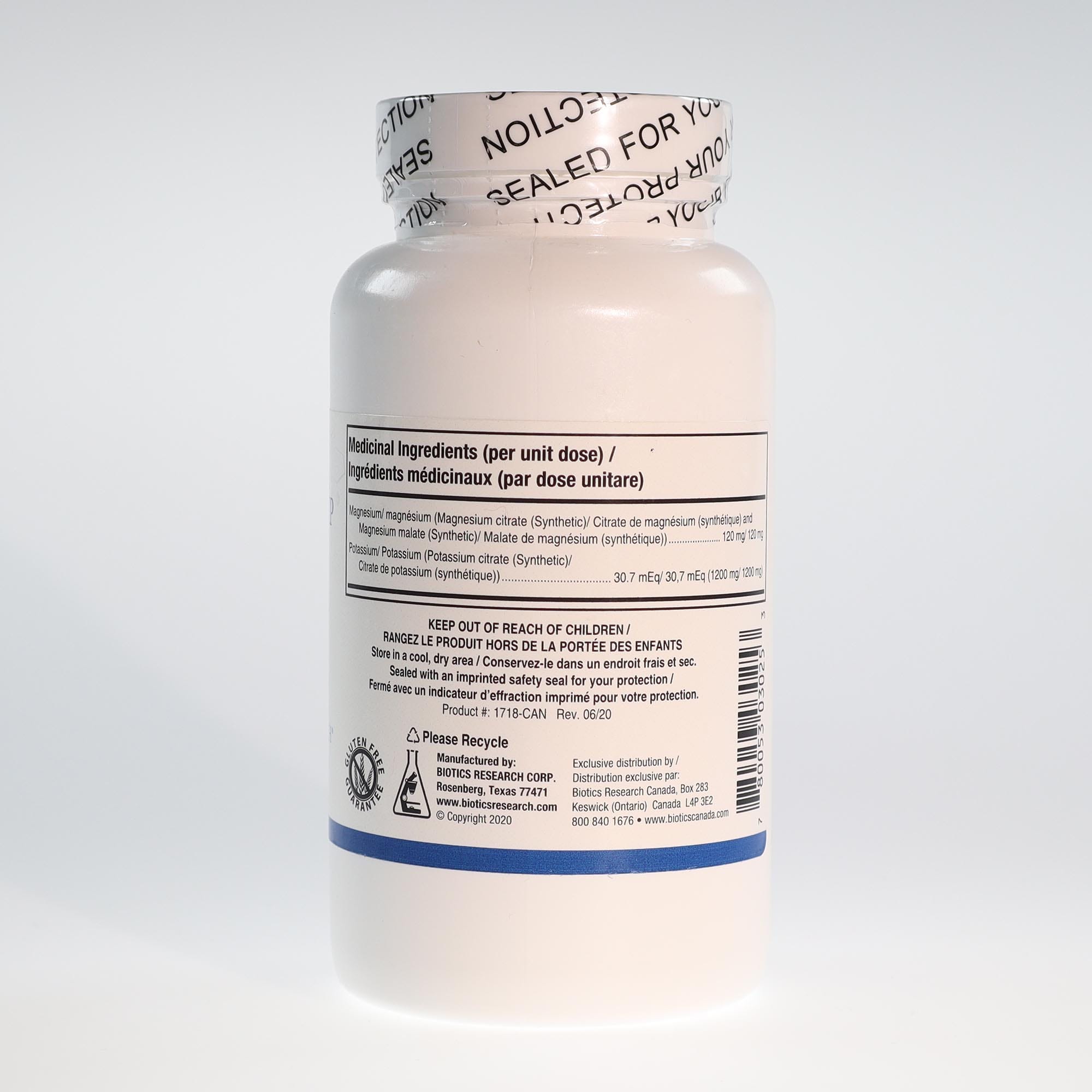 YumNaturals Store Biotics Research Potassium HP with Magnesium ingredients 2K72