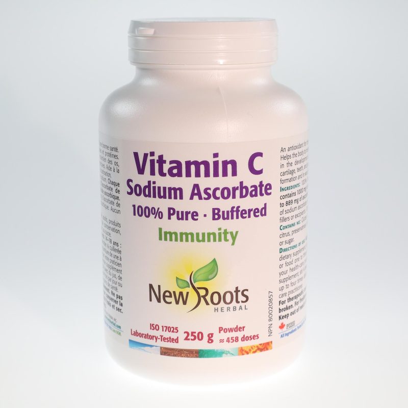 YumNaturals Store New Roots Vitamin C Sodium Ascorbate 250 grams front 2K72