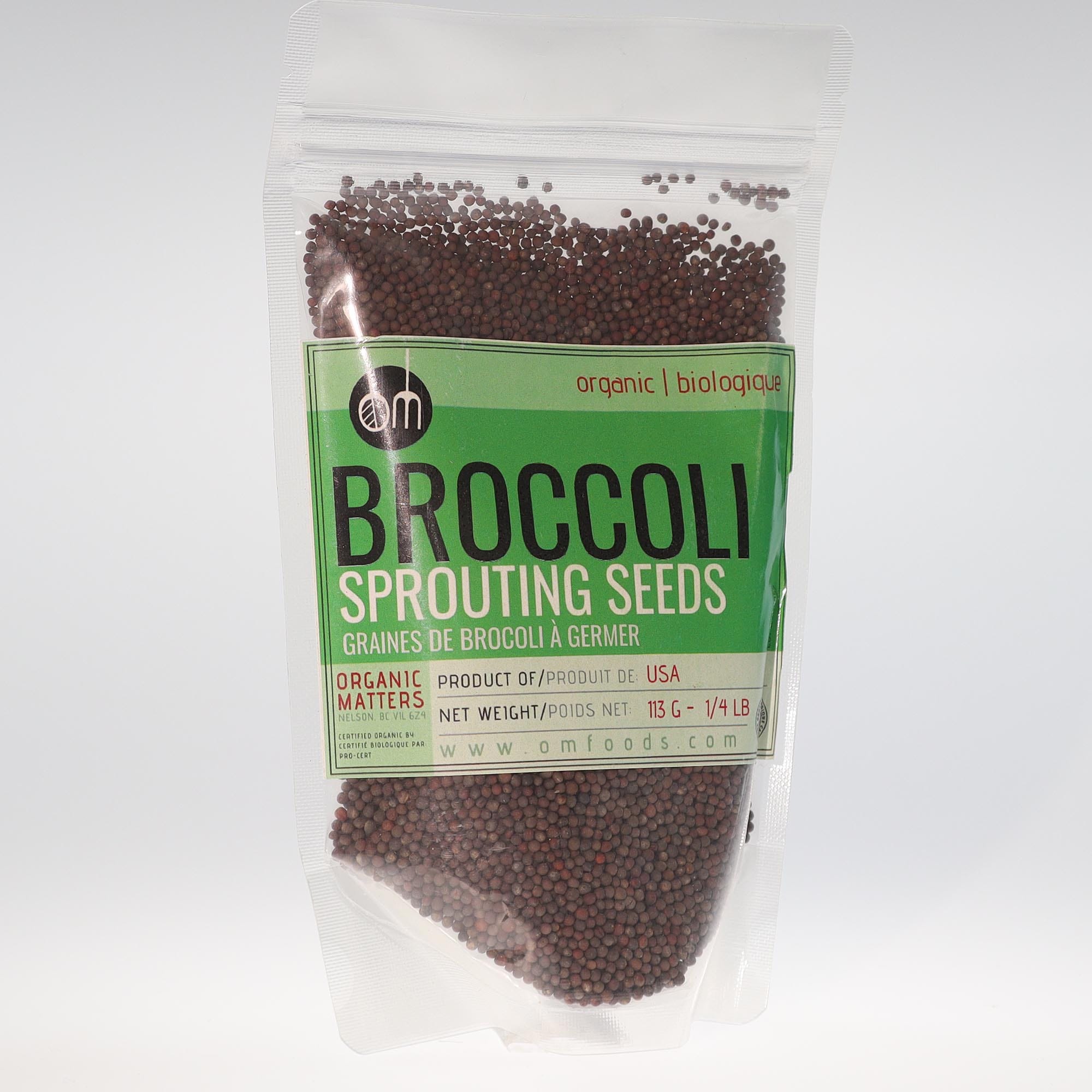 YumNaturals Store OM Organic Broccoli Sprouting Seeds 113g 2K72