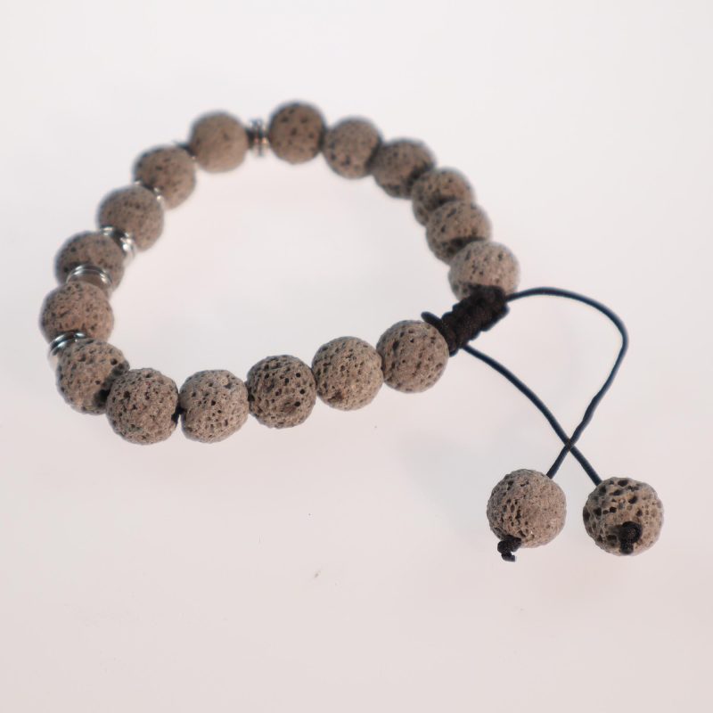 YumNaturals Lava bead bracelet grey 2K72