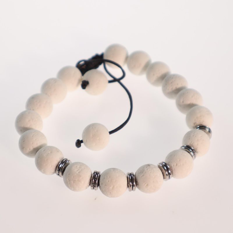 YumNaturals Lava bead bracelet white 2K72