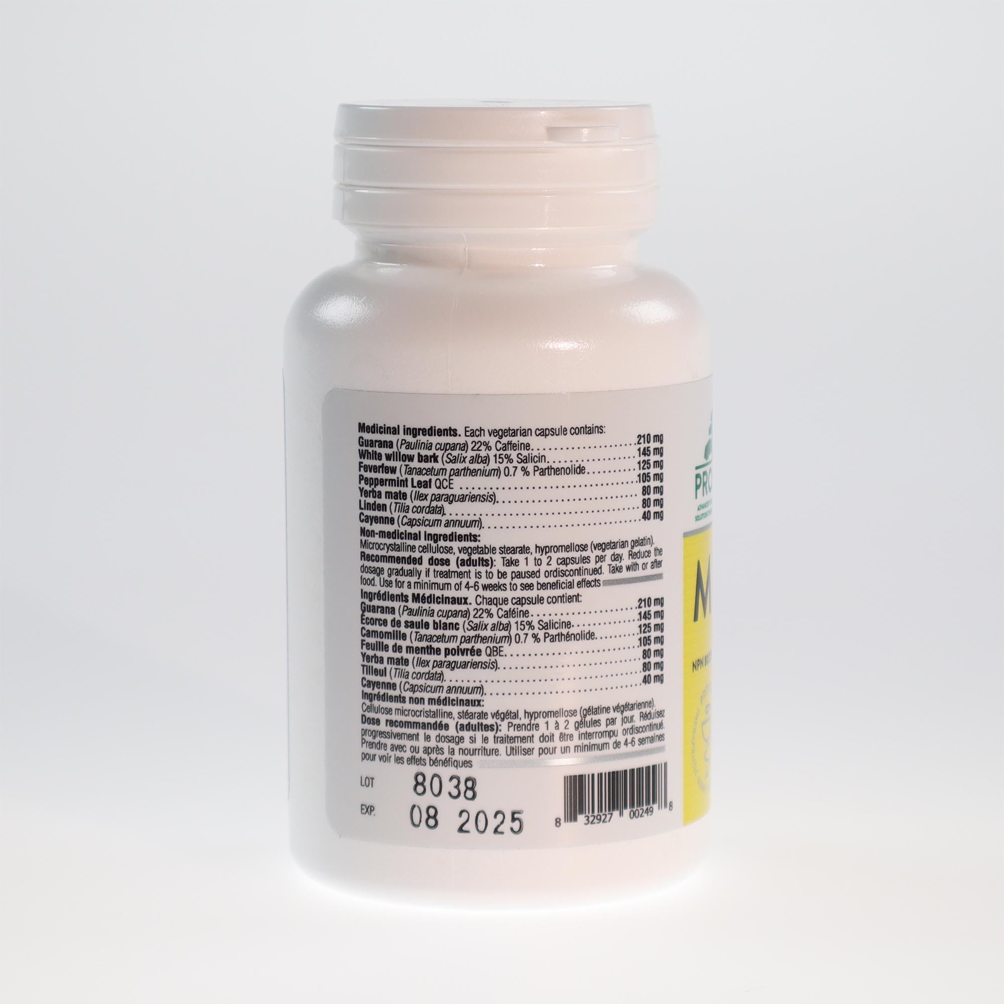 YumNaturals Store Pekana Migraine ingredients 2K72