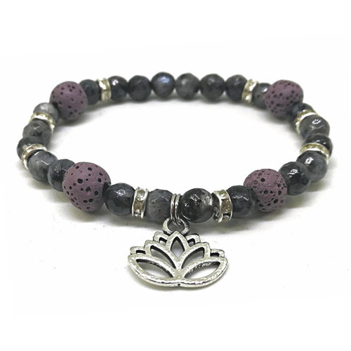 YumNaturals Emporium - Bringing the Wisdom of Mother Nature to Life - Hazelwood Lilac Stone Diffuser Labradorite Single Bracelet Lotus Flower 1