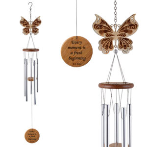 YumNaturals Emporium - Bringing the Wisdom of Nature to Life - Laser Cut Wood Wind Chime Butterfly