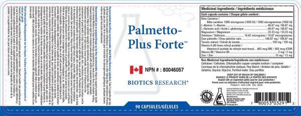 Yum Naturals Emporium - Bringing the Wisdom of Mother Nature to Life - Biotics Research Palmetto Plus Forte Label