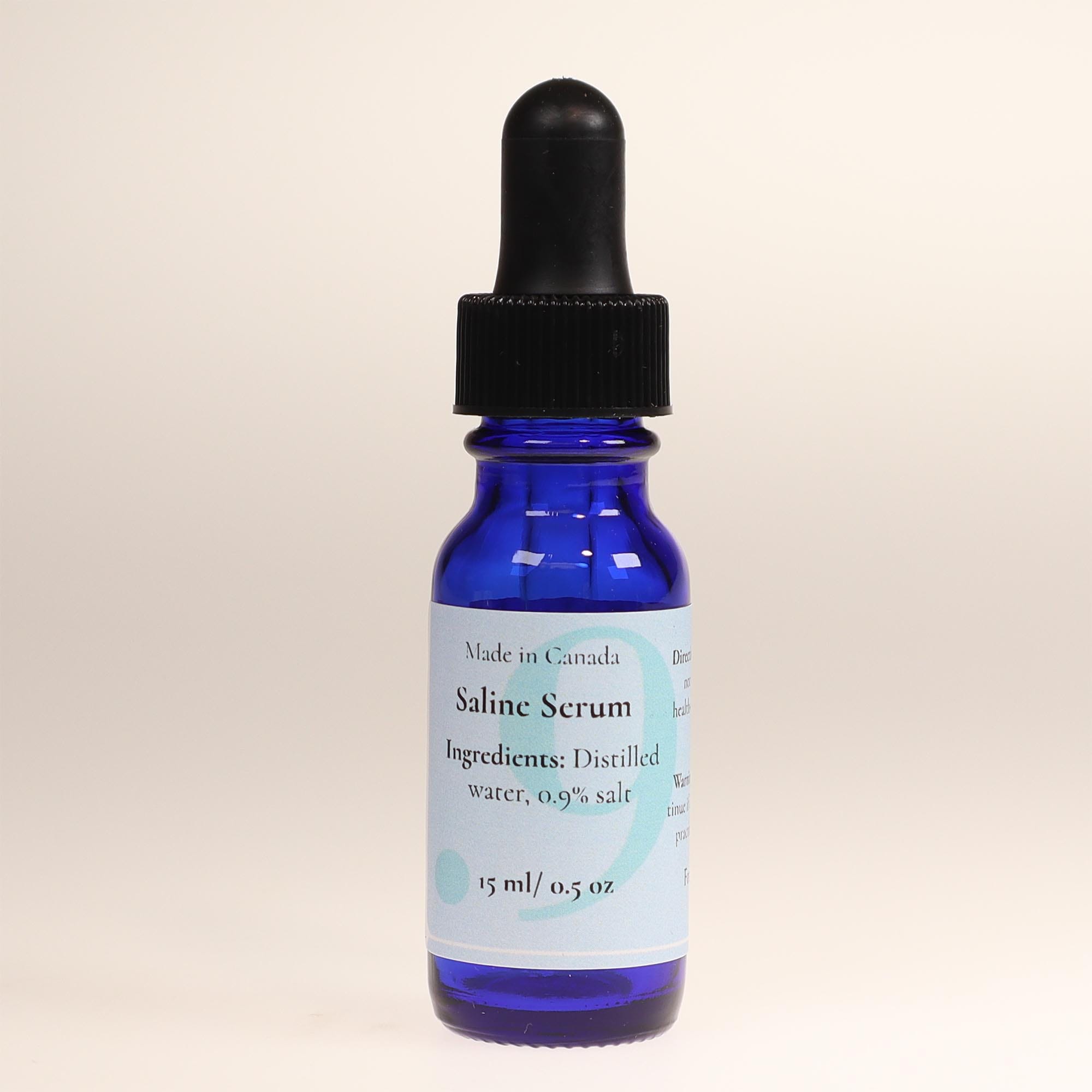 Saline Serum in glass dropper bottle