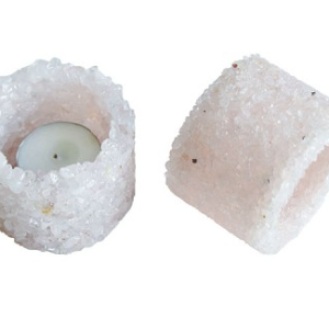 Yum Naturals Emporium - Bringing the Wisdom of Mother Nature to Life - Gemstone chip candle holder rose quartz