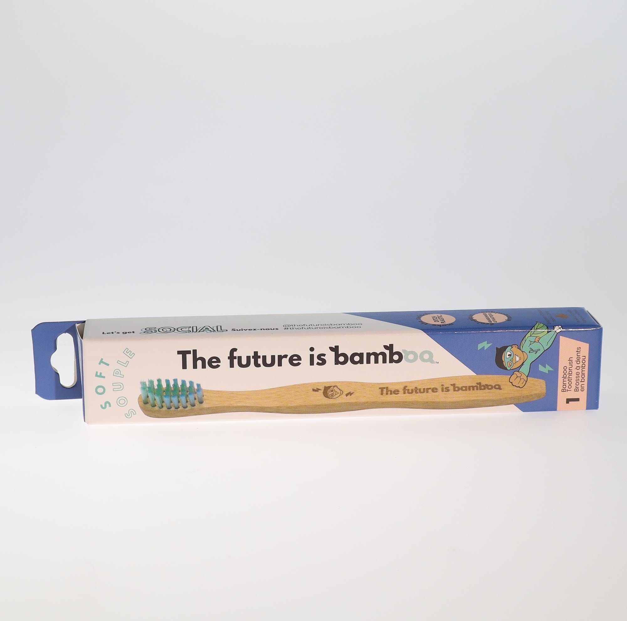 YumNaturals Children's toothbrush blue hero 2K72
