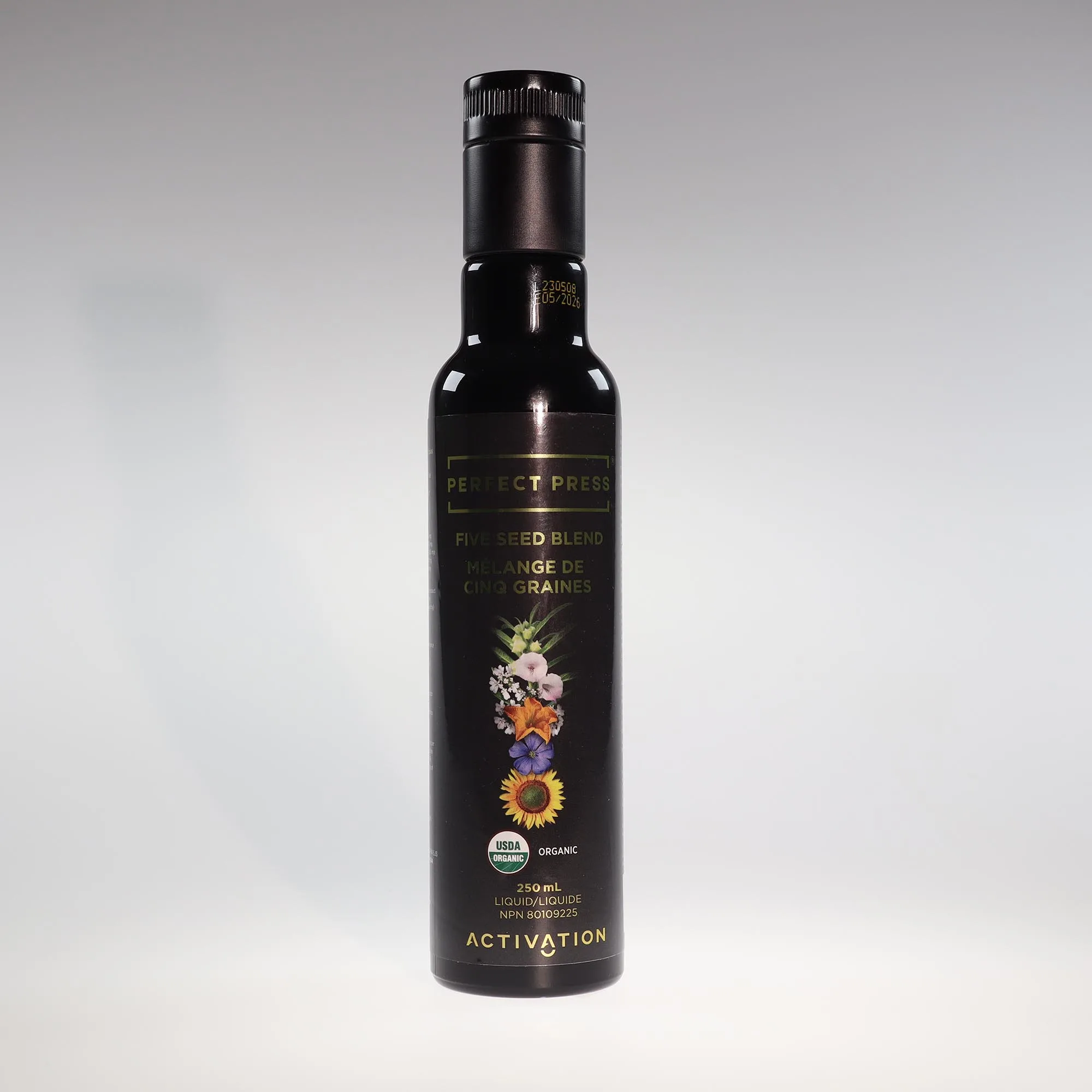 YumNaturals Store Perfect Press Five Seed Blend 250mL front 2K72